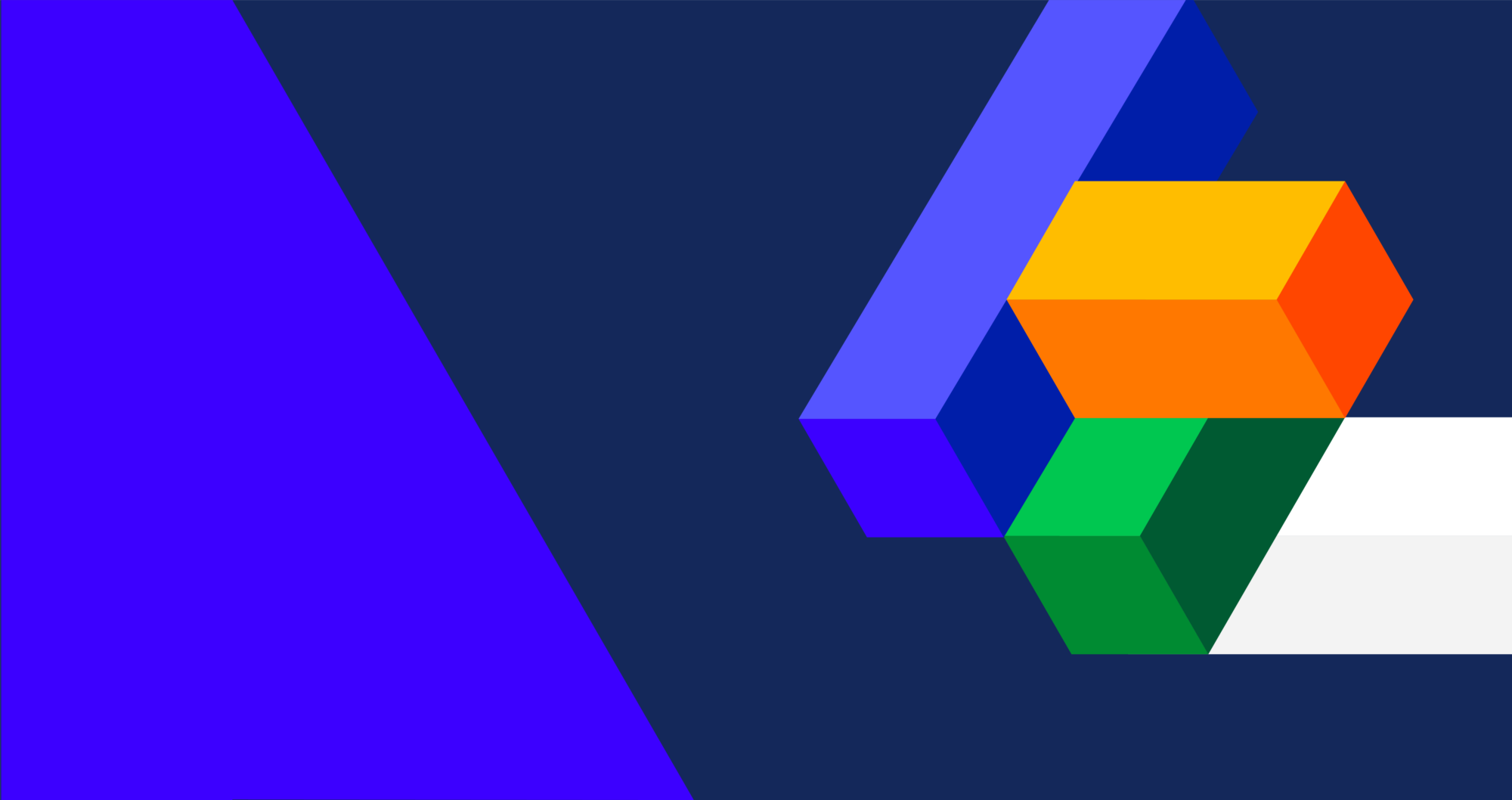 Decorative blocks on blue background