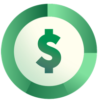 Icon of a dollar sign in a green circle