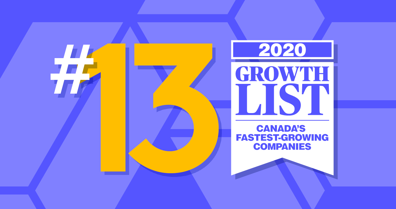 Image LARGE Number 13 - banner 2020 Growth List Canada's Fastest Growing Companies on blue background