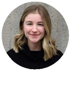 Circular Headshot of Shannon Waterfall on top of the white Allocadia logo