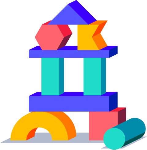 Decorative stacked building blocks using the PathFactory shapes