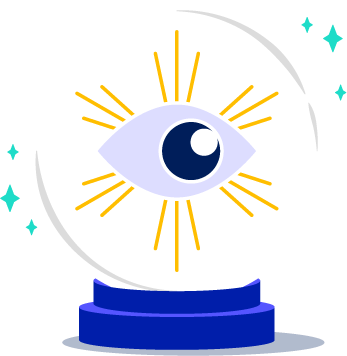 A Crystal ball showing the future