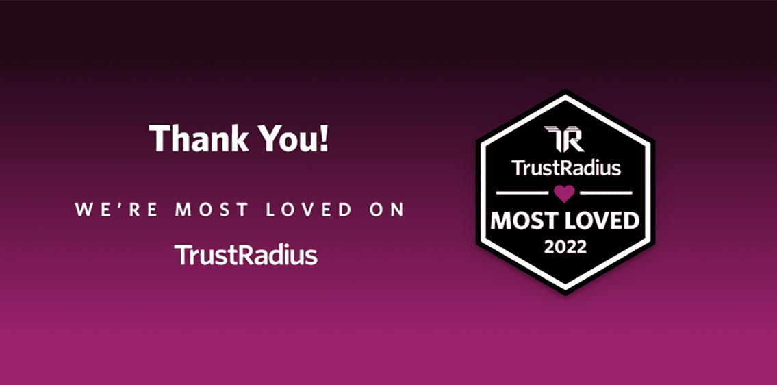 Thank you we're most loved on TrustRadius badge