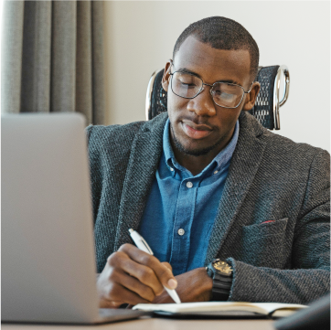 A buyer consuming content alone to make a purchase decision