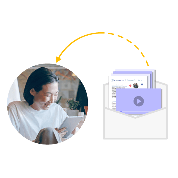 An envelope containing related webinar content being sent to an attendee.