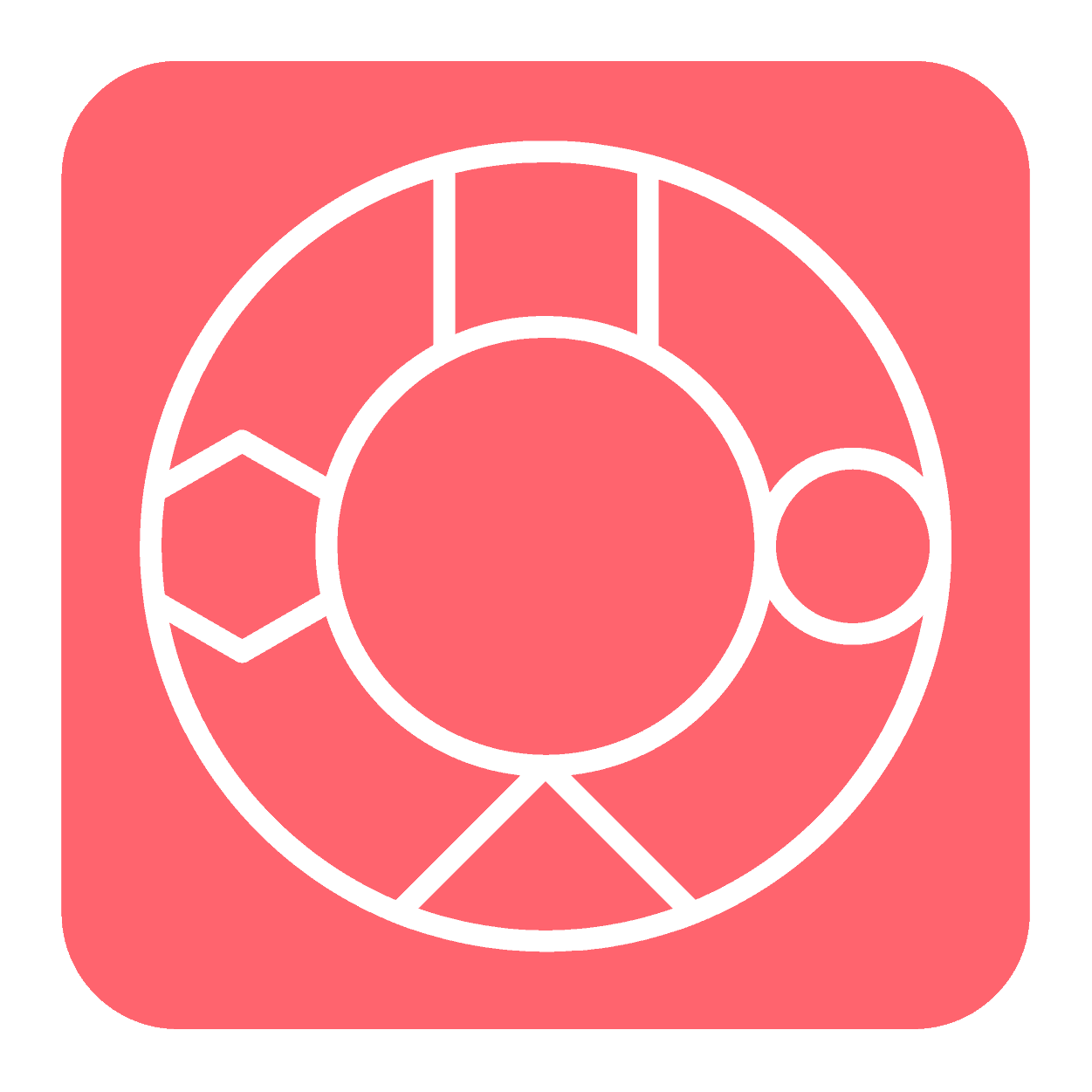 Circular content icon.