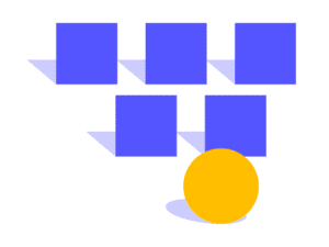A yellow circle standing out from a crowd of blue squares