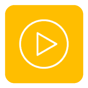 A yellow play button icon representing On-Demand content experiences