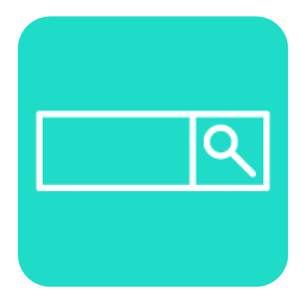 A teal search bar icon representing Assessing beyond relevance